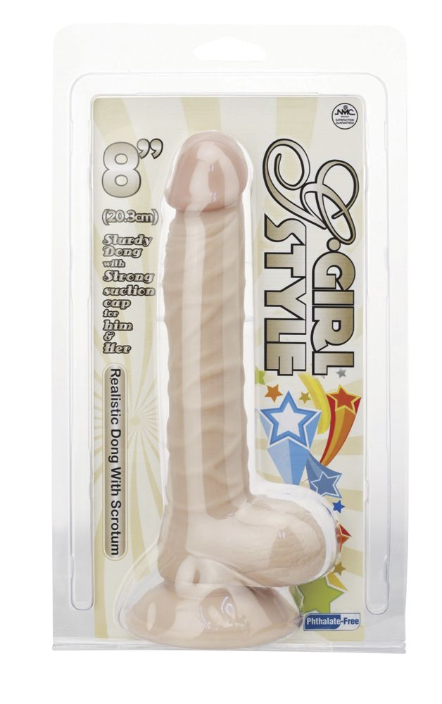 Nanma Realistic Dong With Suction Base Flesh 8in