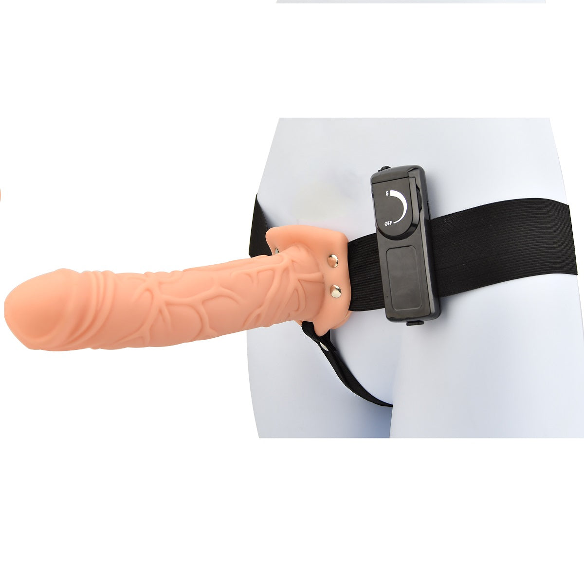 Loving Joy 8 Inch Vibrating Hollow Strap On Vanilla Main image