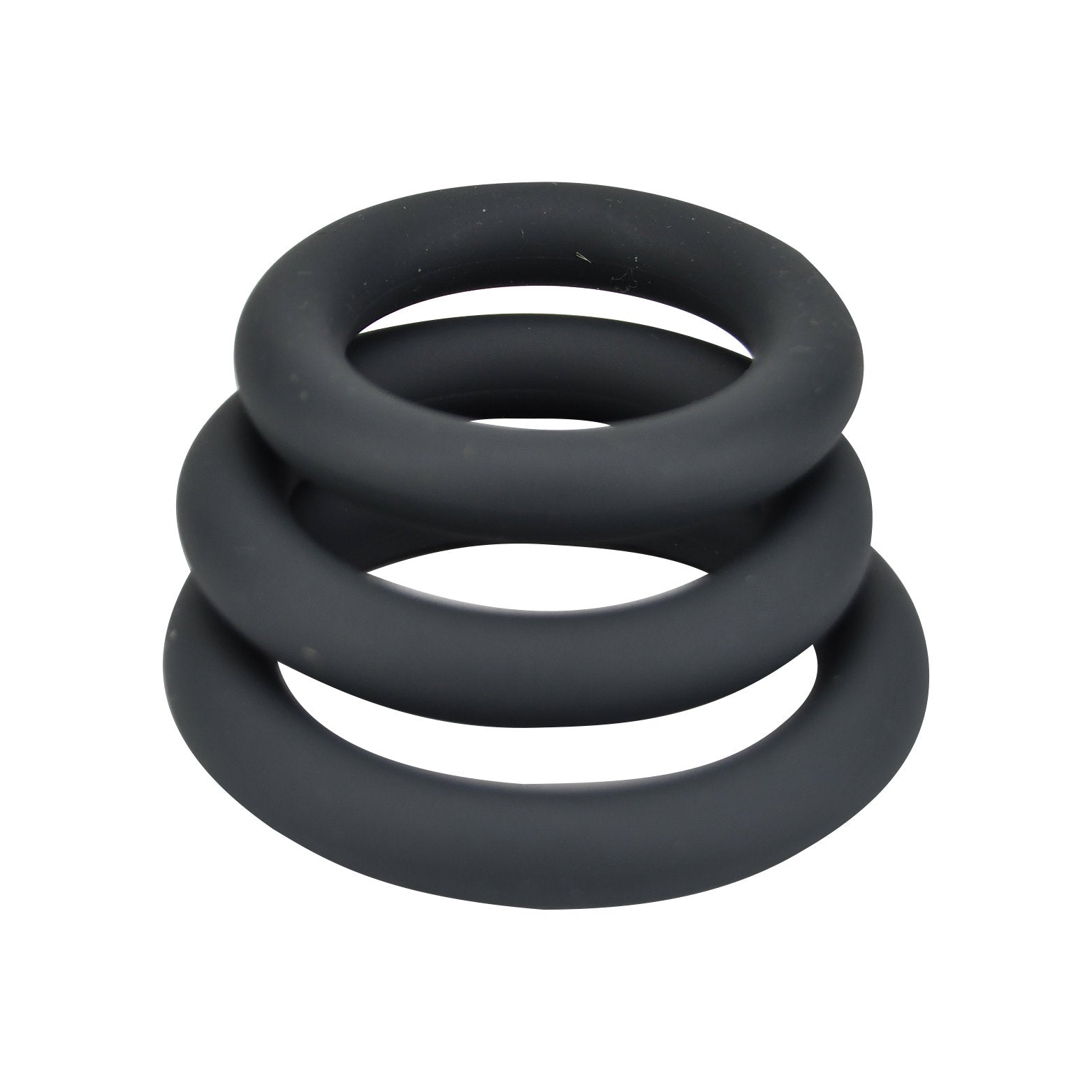 Loving Joy Thick Silicone Cock Rings 3 Pack Grey Main image