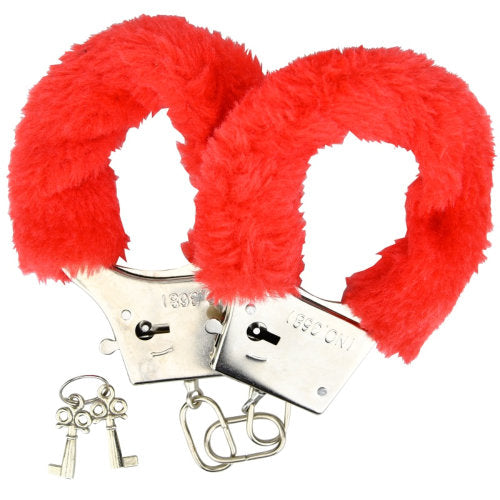 Loving Joy Furry Handcuffs Red Main image