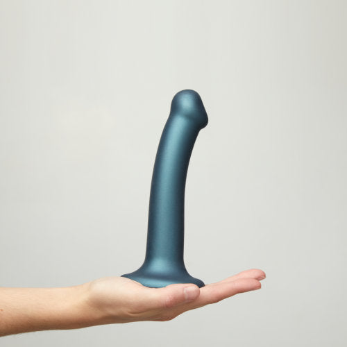strap-on-me-duck-egg-blue-metallic-shine-mono-density-dildo-medium