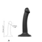 strap-on-me-semi-realistic-dual-density-bendable-dildo-black-small