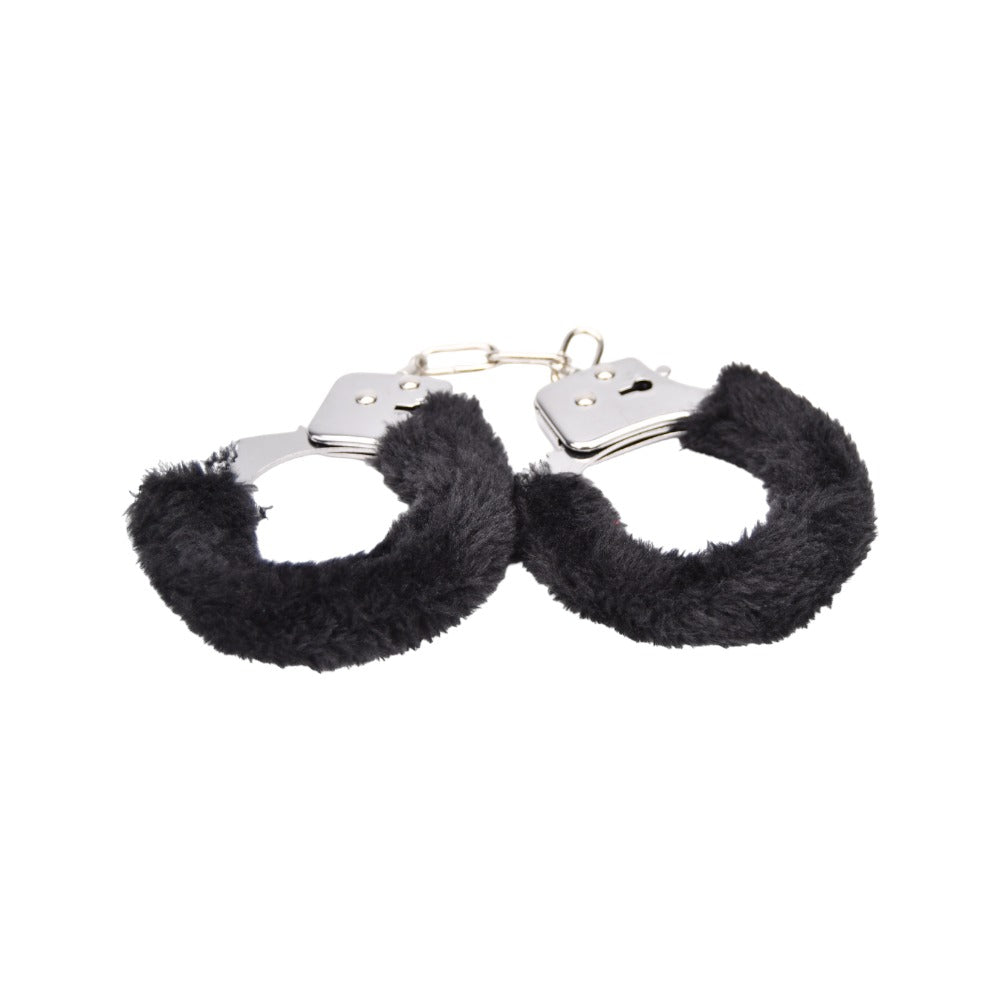 Bound to Play. Heavy Duty Furry Handcuffs Black Secondary image