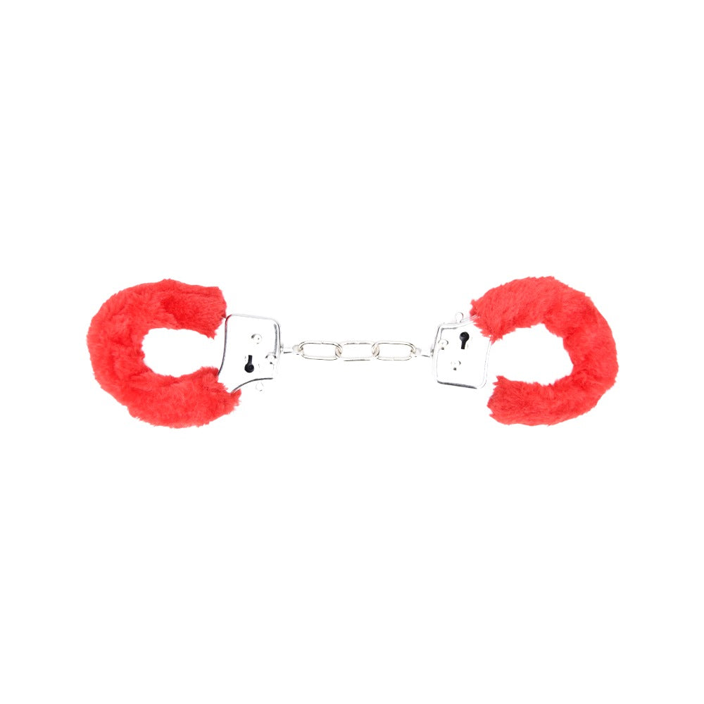 Bound to Play. Heavy Duty Furry Handcuffs Red Main image