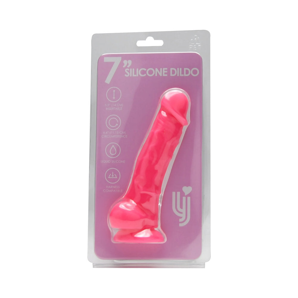 Free gifts Loving Joy 7 Inch Realistic Silicone Dildo with Suction Cup and Balls Pink Main image