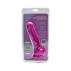 Loving Joy 7 Inch Realistic Silicone Dildo with Suction Cup and Balls Purple