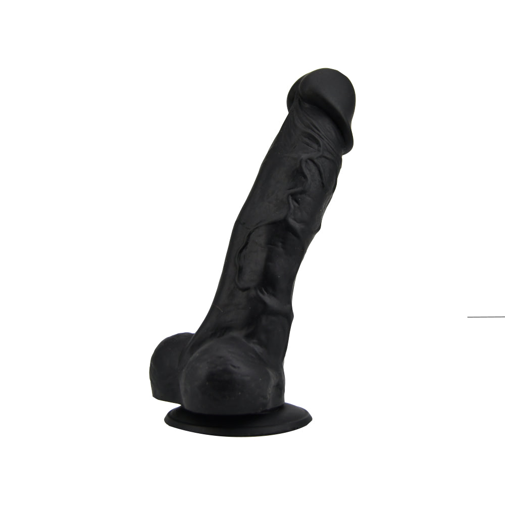 Loving Joy 7 Inch Realistic Silicone Dildo with Suction Cup and Balls Black Main image