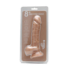 Loving Joy 8 Inch Realistic Silicone Dildo with Suction Cup and Balls Vanilla