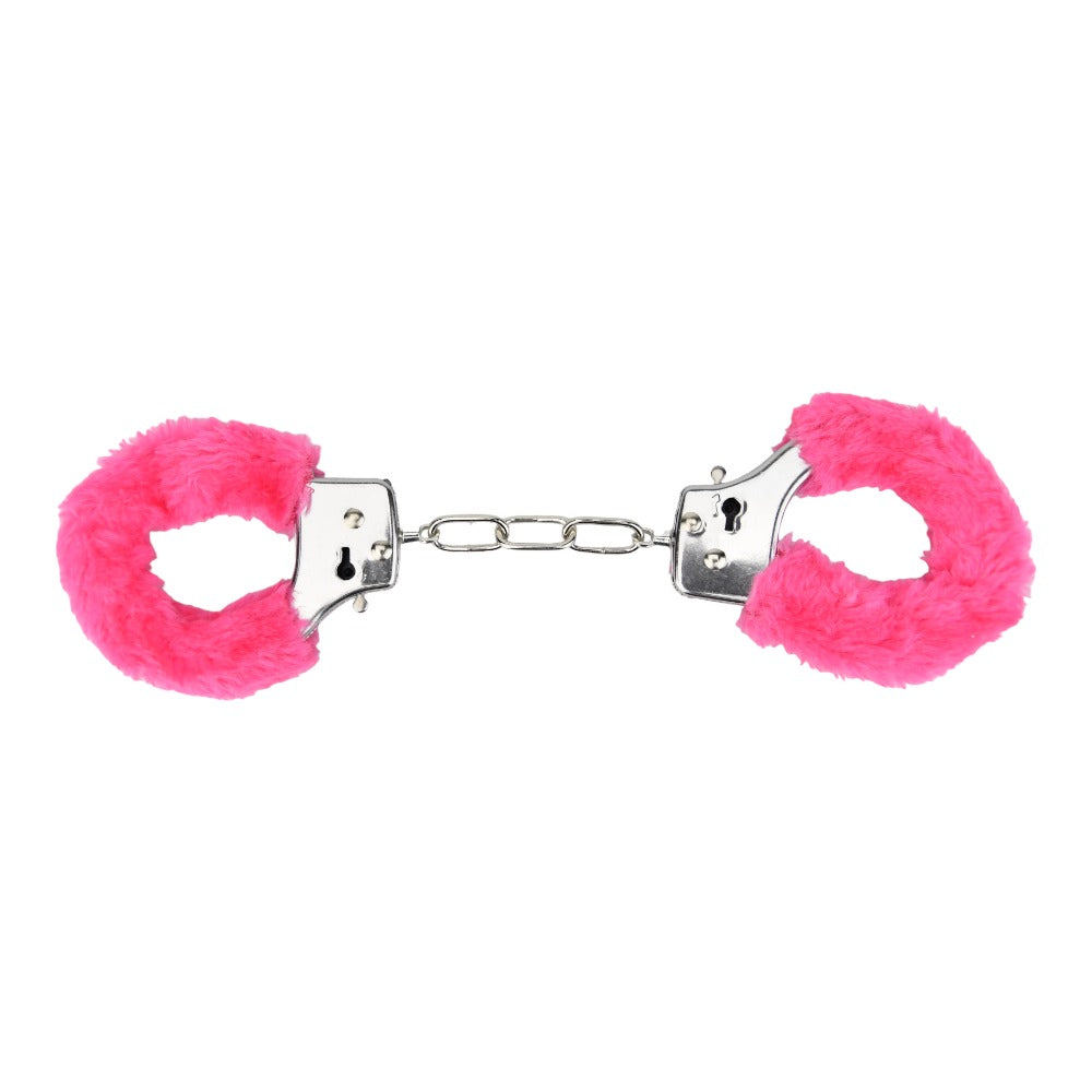 Bound to Play. Heavy Duty Furry Handcuffs Pink Secondary image