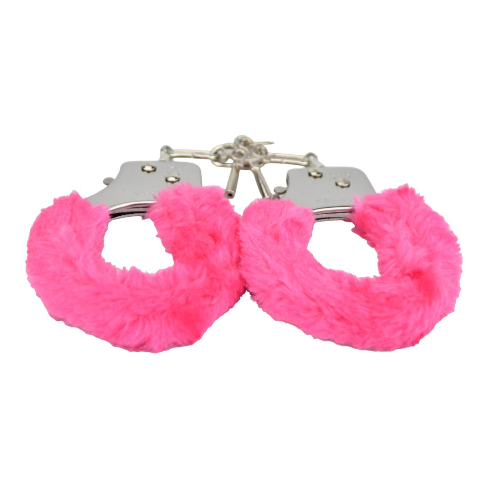 Bound to Play. Heavy Duty Furry Handcuffs Pink