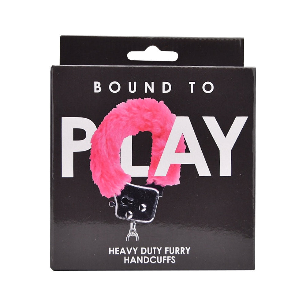 Bound to Play. Heavy Duty Furry Handcuffs Pink