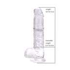 Loving Joy 8 Inch Dildo with Balls Clear