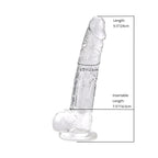 Loving Joy 9 Inch Dildo with Balls Clear