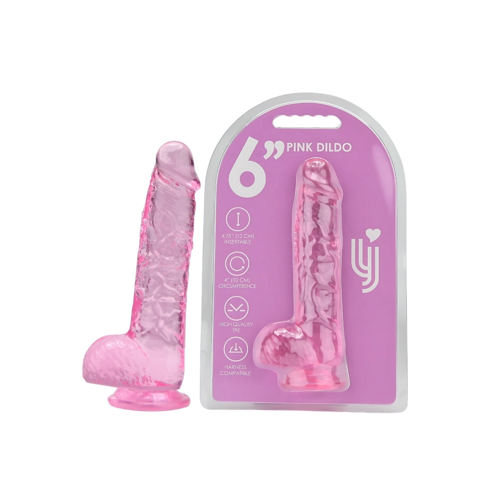 Loving Joy 6 Inch Dildo with Balls Pink Main image