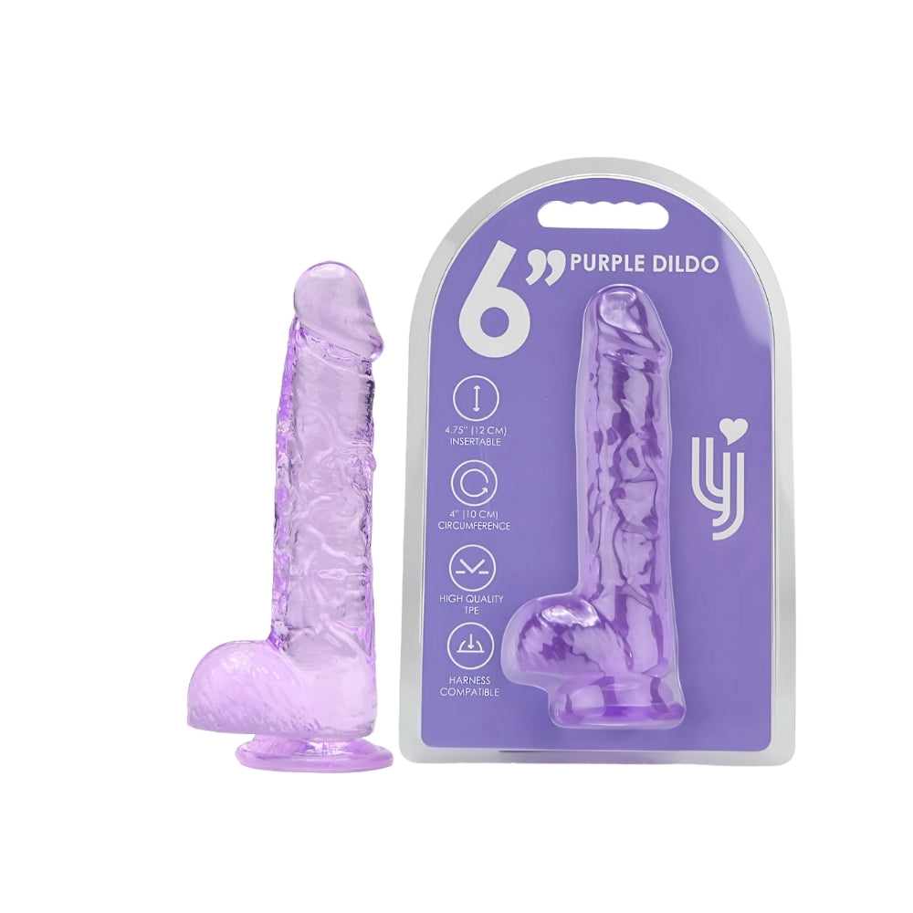 Loving Joy 6 Inch Dildo with Balls Purple Main image