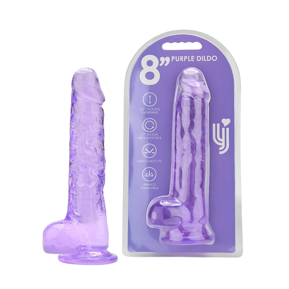 Loving Joy 8 Inch Dildo with Balls Purple Main image