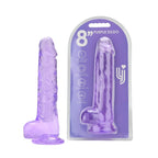 Loving Joy 8 Inch Dildo with Balls Purple