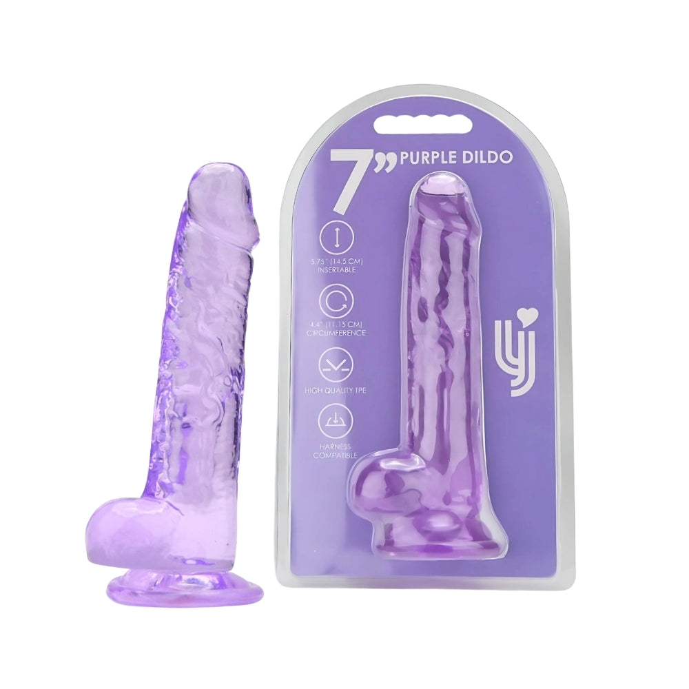 Loving Joy 7 Inch Dildo with Balls Purple Main image