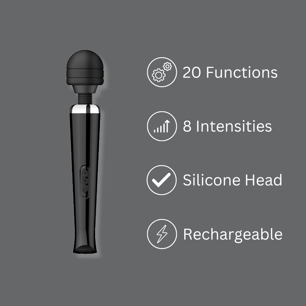 Loving Joy Rechargeable Magic Wand Vibrator Black Secondary image