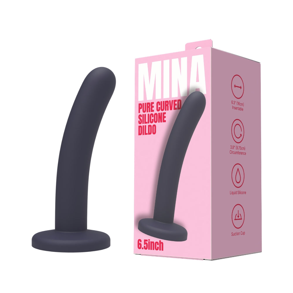 mina-pure-curved-silicone-dildo-6-5-inch