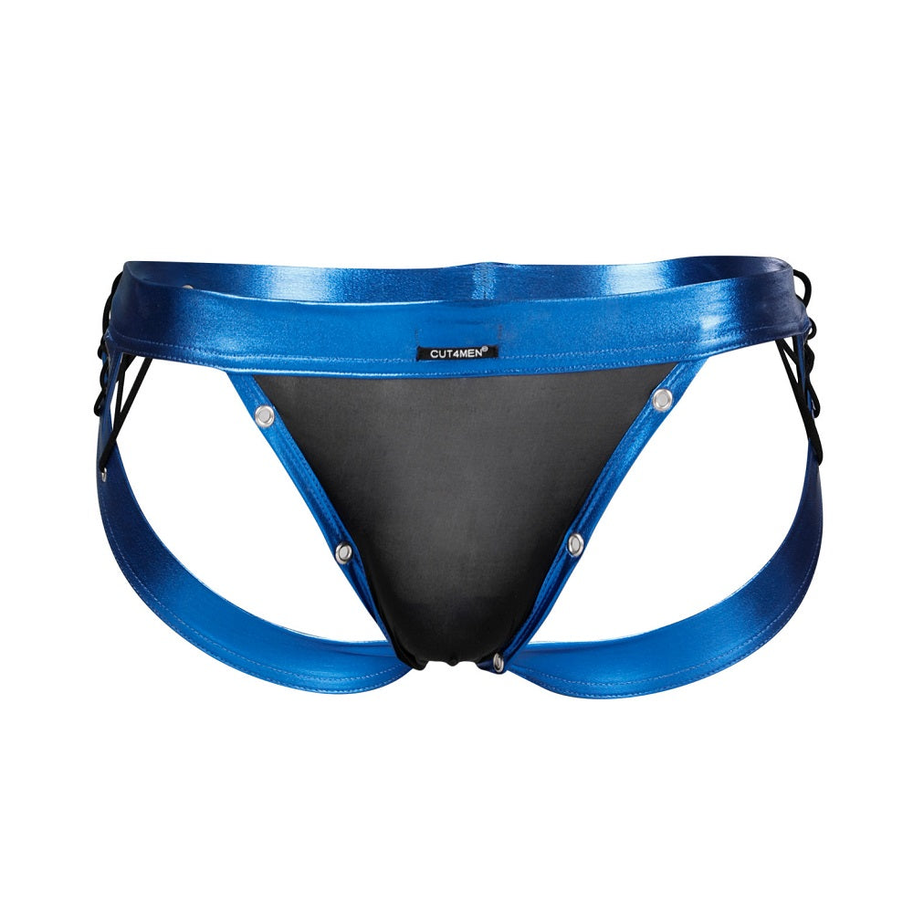 C4M Desire Jockstrap Blue Leatherette Main image