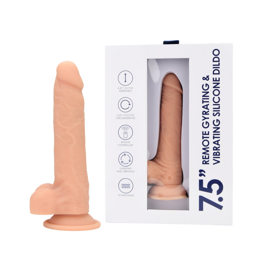Loving Joy 7.5" Remote Gyrating & Vibrating Silicone Dildo Main image