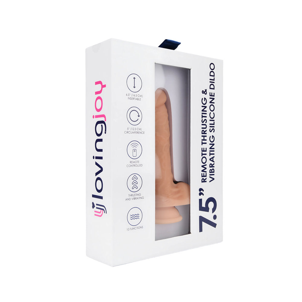 Loving Joy 7.5" Remote Gyrating & Vibrating Silicone Dildo