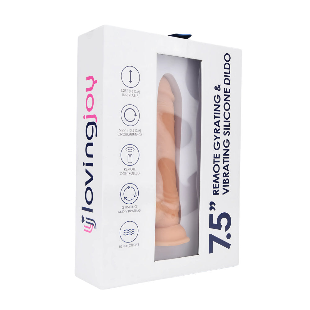 Loving Joy 7.5" Remote Thrusting & Vibrating Silicone Dildo
