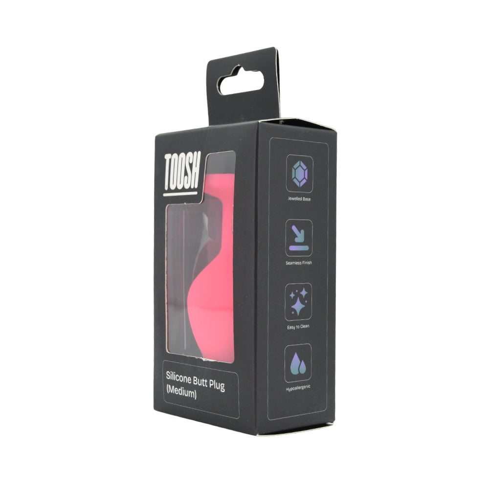 Toosh Pink Silicone Butt Plug Medium