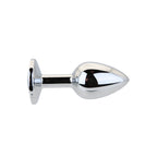 Toosh Silver Metal Butt Plug Small Clear Stone