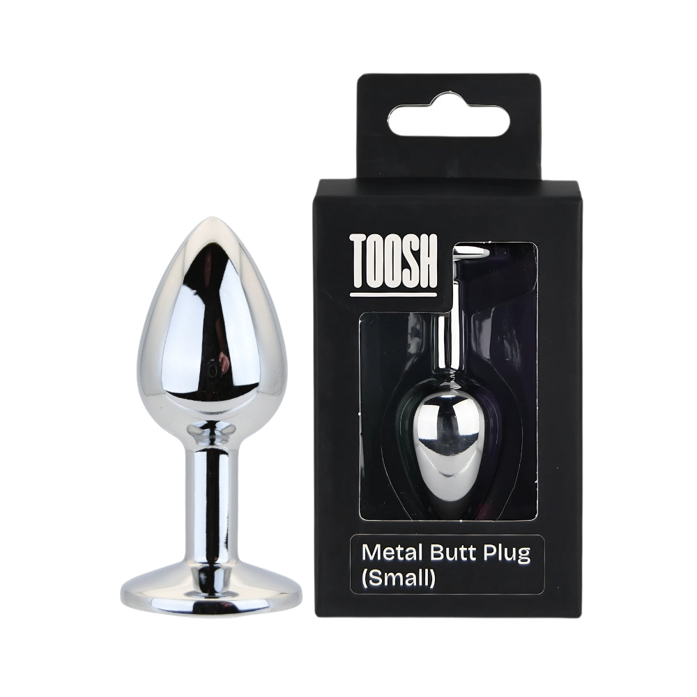 Toosh Silver Metal Butt Plug Small Clear Stone Main image