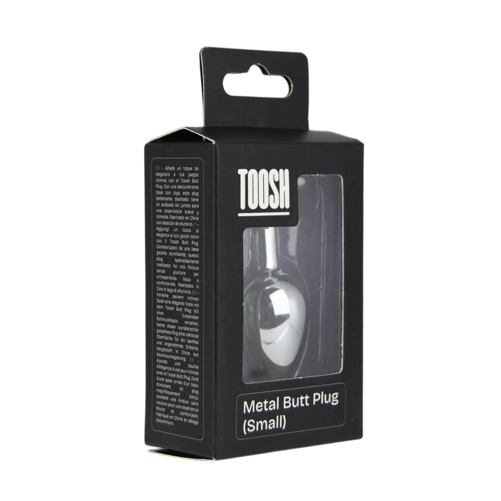 Toosh Silver Metal Butt Plug Small Clear Stone