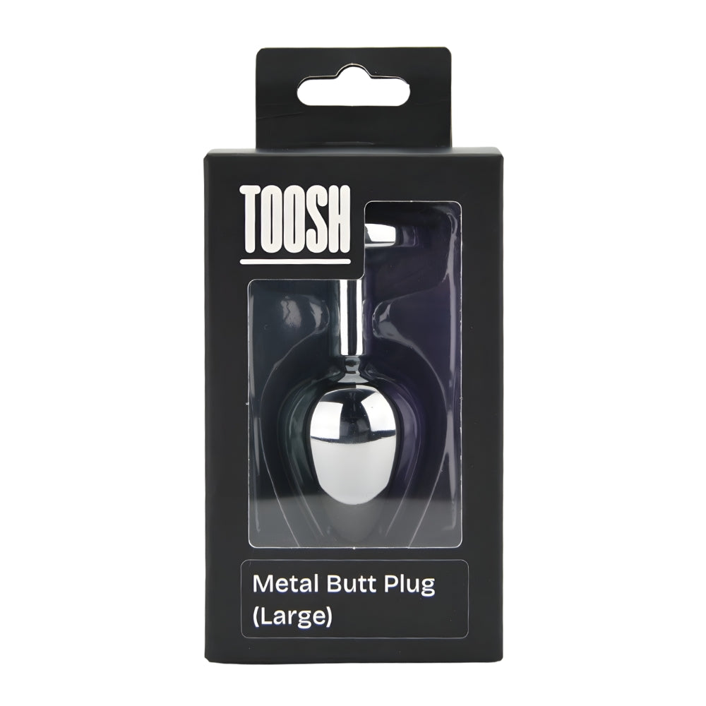 Toosh Silver Metal Butt Plug Large Clear Stone