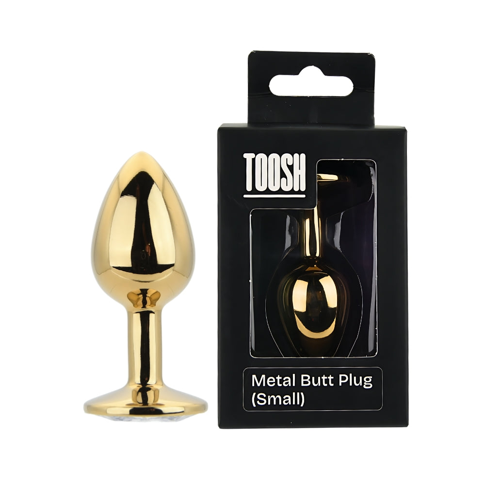 Toosh Gold Metal Butt Plug Small Clear Stone Main image