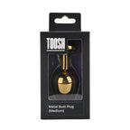 Toosh Gold Metal Butt Plug Medium Clear Stone