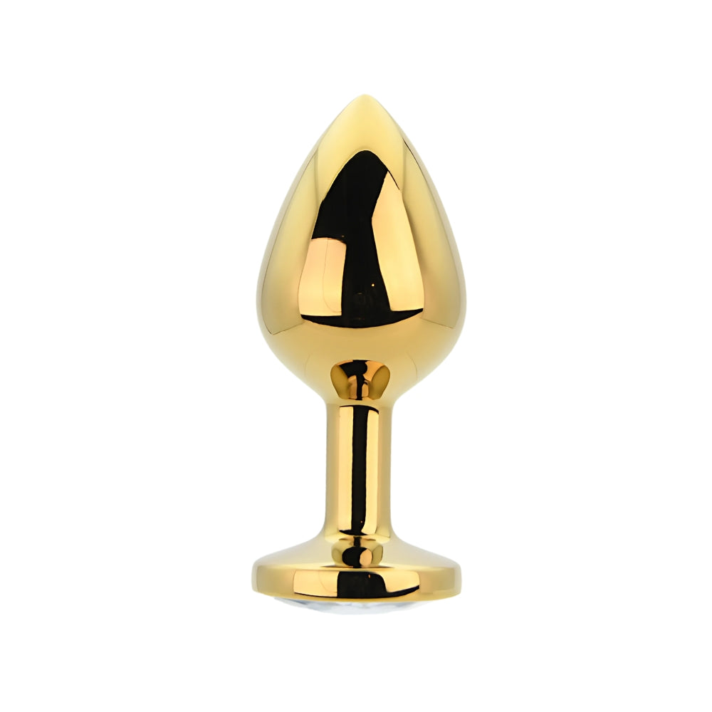 Toosh Gold Metal Butt Plug Medium Clear Stone Secondary image