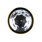 Toosh Gold Metal Butt Plug Large Clear Stone
