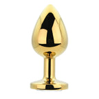 Toosh Gold Metal Butt Plug Large Clear Stone
