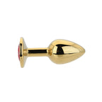 Toosh Gold Metal Butt Plug Small Red Stone