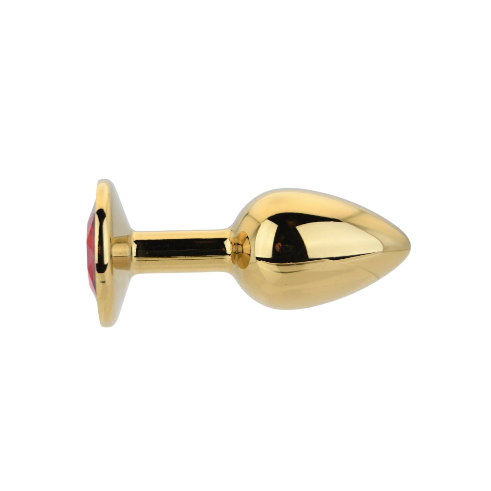 Toosh Gold Metal Butt Plug Small Red Stone