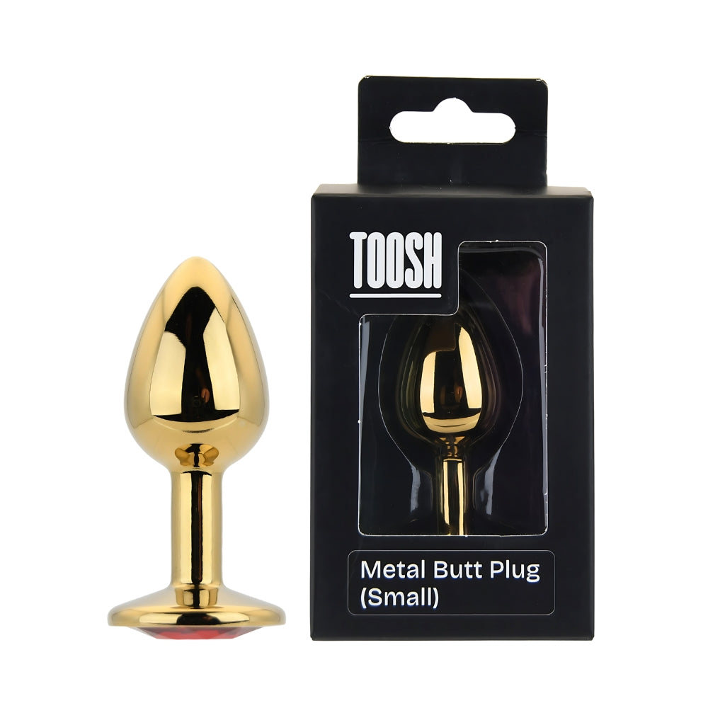 Toosh Gold Metal Butt Plug Small Red Stone Main image