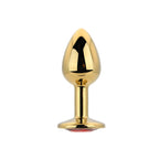 Toosh Gold Metal Butt Plug Small Red Stone