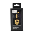 Toosh Gold Metal Butt Plug Medium Red Stone