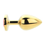 Toosh Gold Metal Butt Plug Large Red Stone