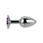 Toosh Silver Metal Butt Plug Small Pink Stone