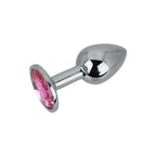 Toosh Silver Metal Butt Plug Small Pink Stone