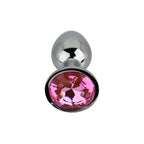 Toosh Silver Metal Butt Plug Small Pink Stone