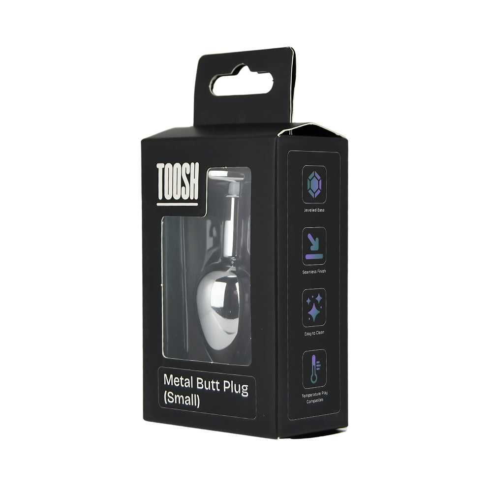 Toosh Silver Metal Butt Plug Small Pink Stone