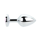 Toosh Silver Metal Butt Plug Medium Pink Stone