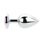 Toosh Silver Metal Butt Plug Large Pink Stone